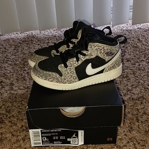 Toddler Air Jordan 1 Mid Leopard Pale Ivory